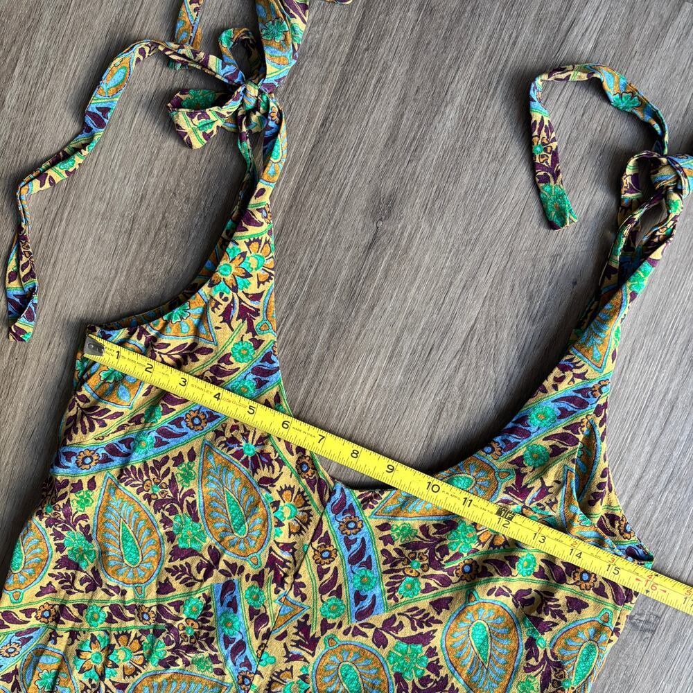 Free People x Boteh Celil Silk Tie Shoulder Paisley Midi Dress 1​ - Picture 8 of 10